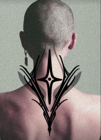 Arte disponível: tribal com estrela para a nuca